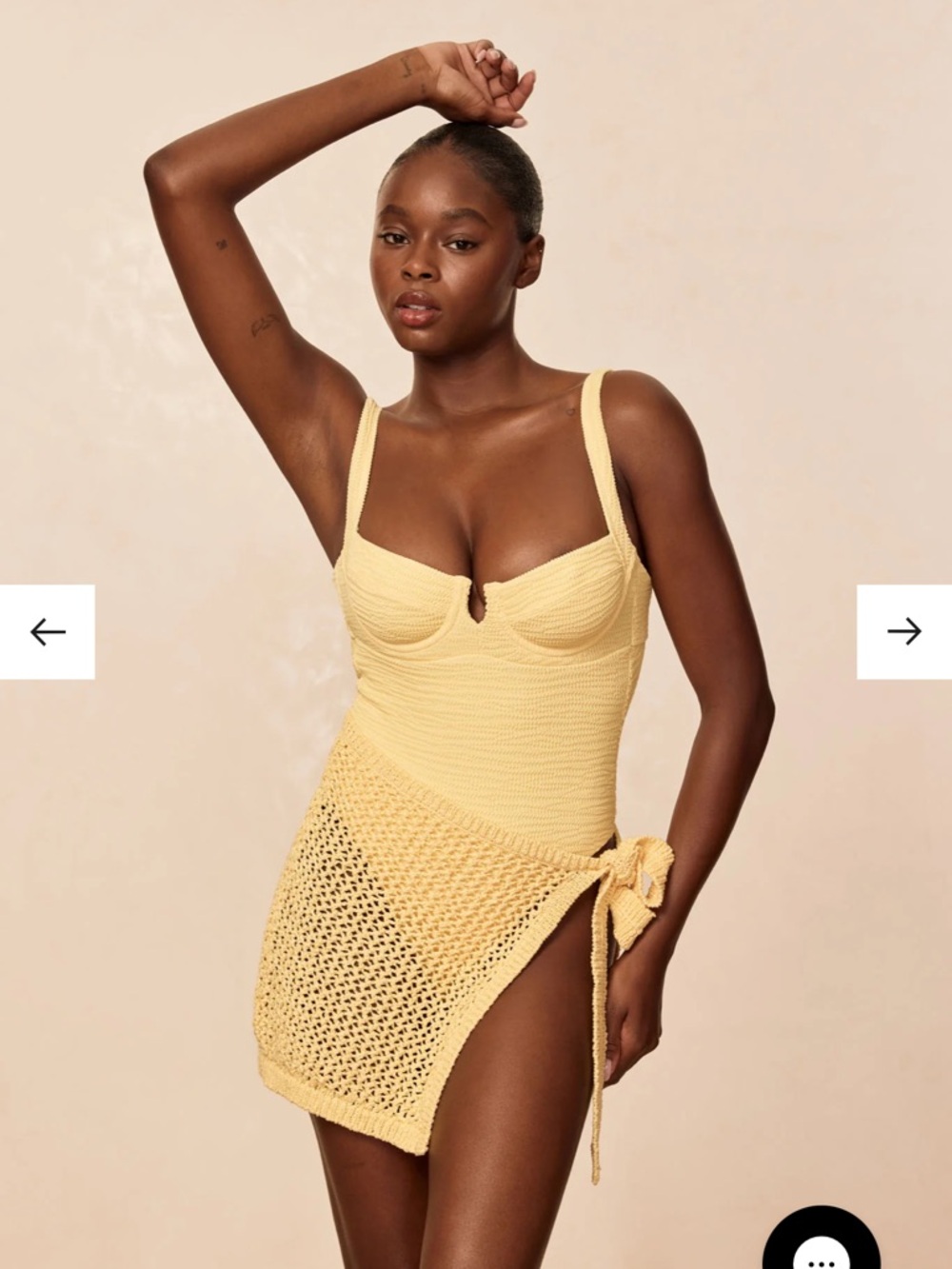 Monday Swimwear set in honey crinkle Swimsuit and Sarong - Picture 2 of 5